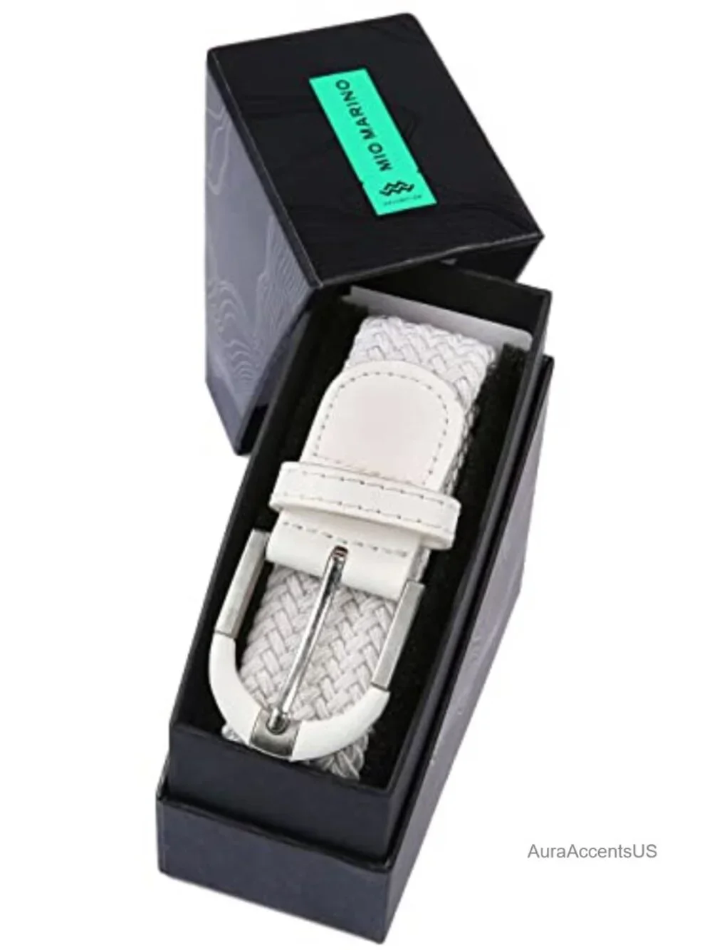 Stretch Woven Belt for Men - Golf Style, Prong Buckle, Gift Box